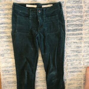Anthropologie Pilcro High Rise Skinny Cord Pants Green